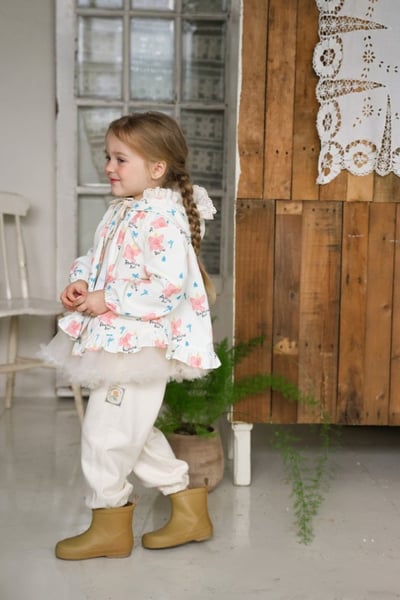 FLO45｜(75-140) 2色滾邊蕾絲縮口褲19