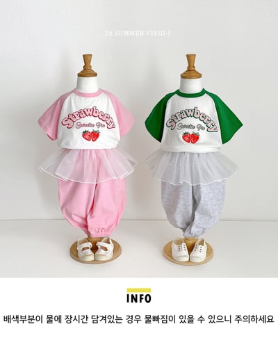 vivid47｜(78cm-125cm) 3款草莓圖案插肩上衣3