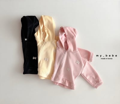 my_bebe01｜(-12m-7y) 絨面蝴蝶結荷葉擺連帽外套14
