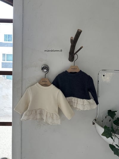 Bloom.b21｜(0m-24m/85cm-125cm) 磨毛蕾絲荷葉邊上衣11