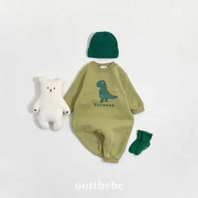 Oottbebe44｜(0m-12m) 恐龍圖案連身包屁褲6