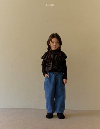 Lindo43｜(80cm-125cm) 絲絨抓皺短袖上衣12