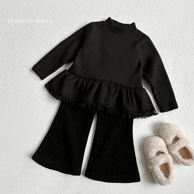 vivid22｜(78cm-125cm) 針織羅紋喇叭褲4