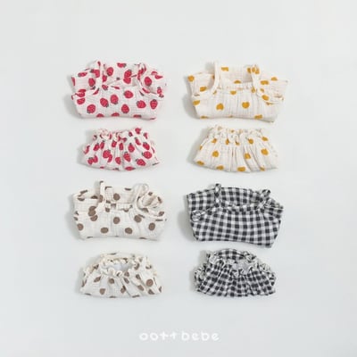 Oottbebe11｜(0m-12m)  棉麻吊帶套裝2