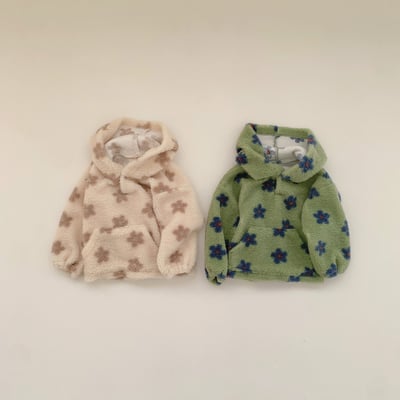 Fondue 20｜(75cm-110cm)  花花絨毛連帽上衣1