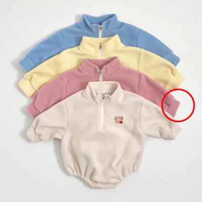 Oottbebe75｜(0m-12m)  熊熊半拉鍊包屁衣5