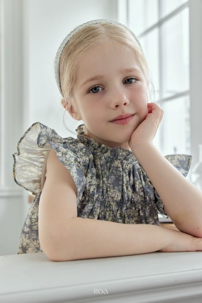 ROA09｜(6m-18m) 2色浪漫荷葉袖上衣2