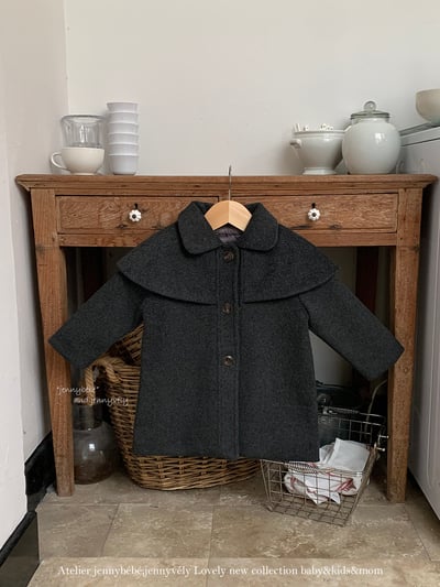 JE 638｜(80-110cm)  復古翻領大衣1