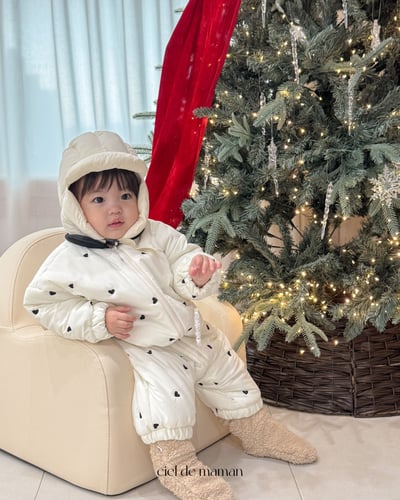 Cieldemaman16｜(6M~24M)  2色愛心羽絨連身服4