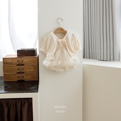 M-KIDS10｜(65-115cm) 短袖開襟綁帶外套20