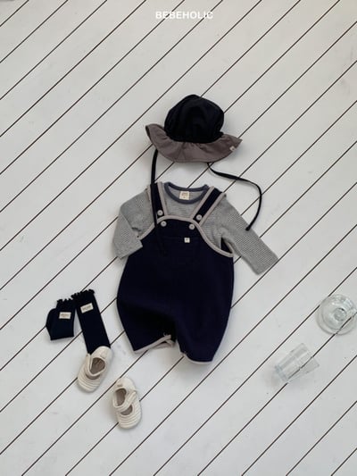 Bebe holic52｜(6m-18m) 滾邊吊帶包屁褲9