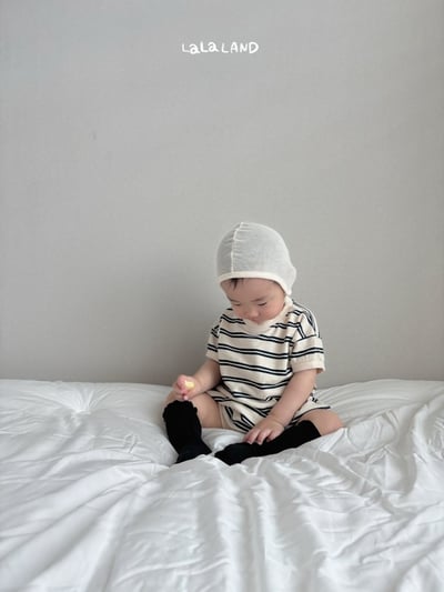 lala land25｜(3m-18m) 2色條紋包屁衣4