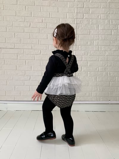 JE613｜(73cm-100cm) 小花薄紗吊帶包屁裙/花邊領上衣12