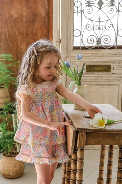 FLO22｜(75-140) 碎花細肩娃娃衣15