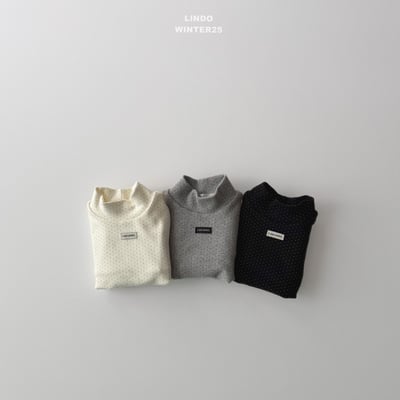 Lindo42｜(80cm-125cm) 高領波點小標上衣9