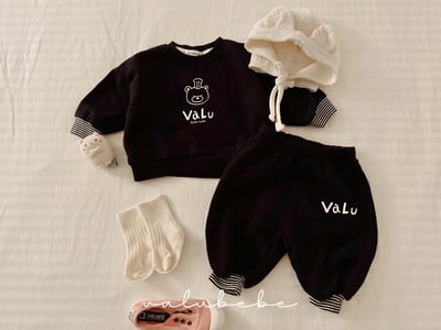 Valubebe09｜(65-90) Valu英字縮口褲5
