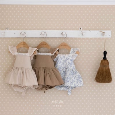 M-KIDS36｜(65-80cm) 綁帶摺邊包屁衣15