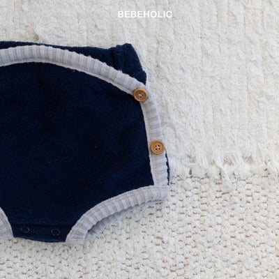 Bebe holic40｜(3m-18m) 滾邊鈕扣包屁褲10