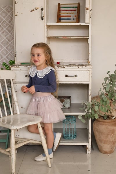 FLO42｜(75-140) 3色蕾絲翻領上衣4