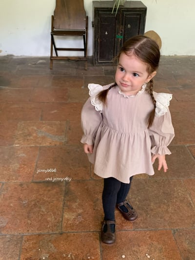 JE577｜(66-90cm) 蕾絲領飛袖包屁裙12