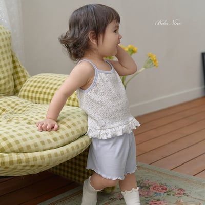 bebe nine03  (6m-24m) 2色木耳邊花吊帶套裝11