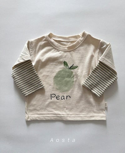 AOSTA01｜(6m-5y) 草莓梨子假兩件式上衣7