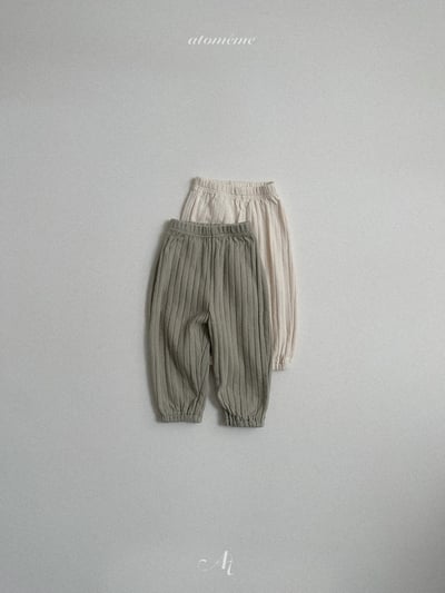 Atomeme23｜(70-110) 壓紋縮口休閒褲1