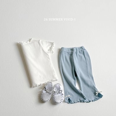 vivid96｜(78cm-125cm) 3款緞帶開衩喇叭七分褲9