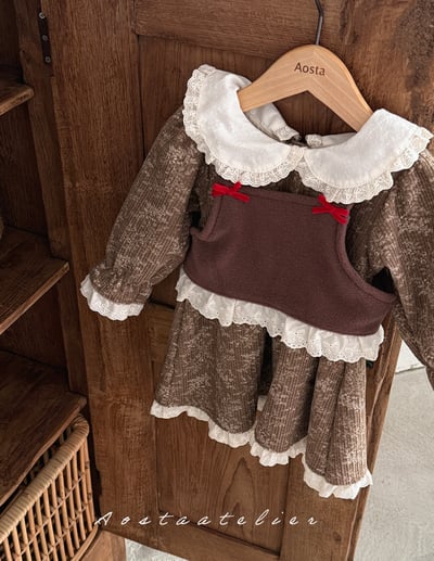 AOSTA50｜(6m-5y) 蕾絲花邊碎花洋裝15