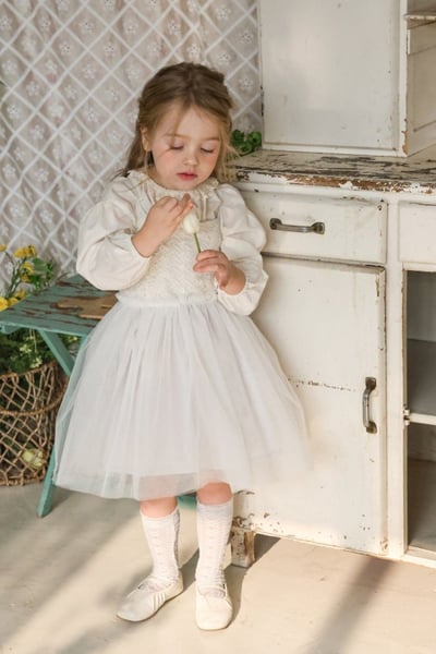 FLO37｜(75-140) 2色法式細肩薄紗洋裝11