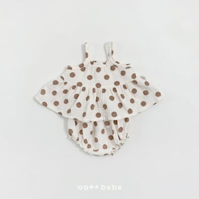 Oottbebe11｜(0m-12m)  棉麻吊帶套裝5
