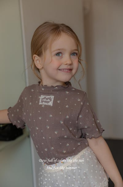 M-KIDS27｜(65-115cm) 捲邊蕾絲標上衣7