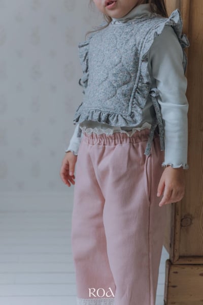 ROA32｜(80cm-120cm) 2色下擺蕾絲邊直筒褲12