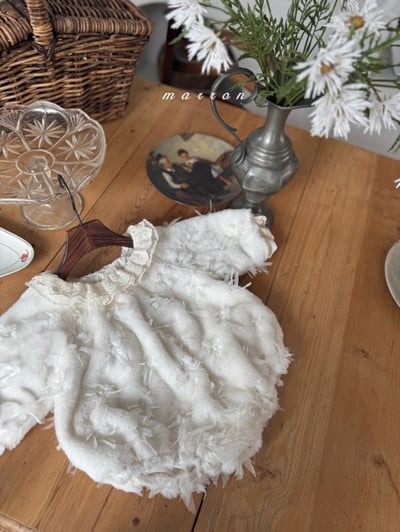 Marron 50｜(3m-18m) 蝴蝶結緞帶刷毛包屁衣14