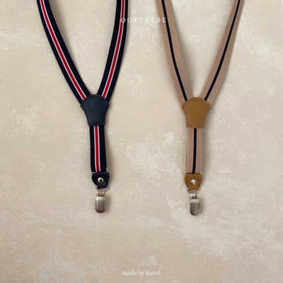 Oottbebe18｜(2y-13y )  英倫拼色彈力背帶吊帶夾3