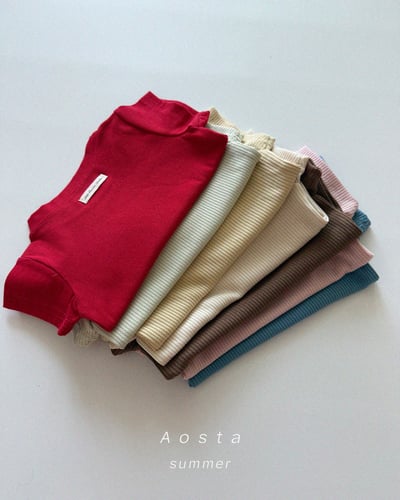 AOSTA09｜(6m-5y) 7色小標素色上衣3