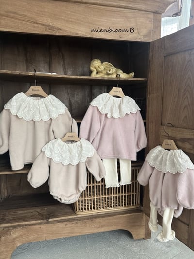 Bloom.b14｜(0m-24m) 蕾絲花瓣領包屁衣2