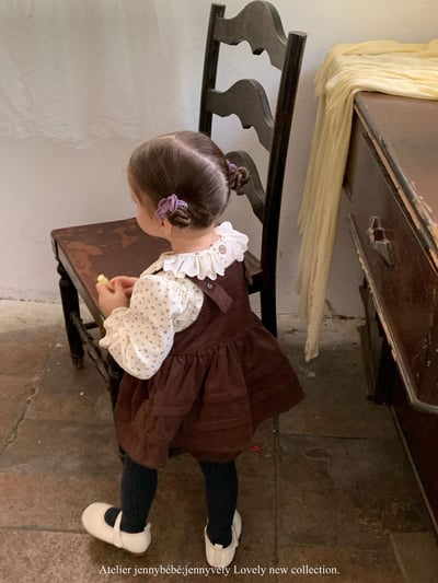 JE582｜(73-100cm) 滾邊翻領上衣/燈芯絨吊帶包屁裙16