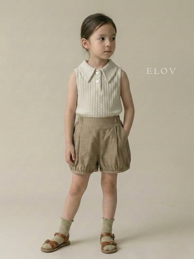 Mon petit14｜(73-118cm) 棉麻抓皺短褲10