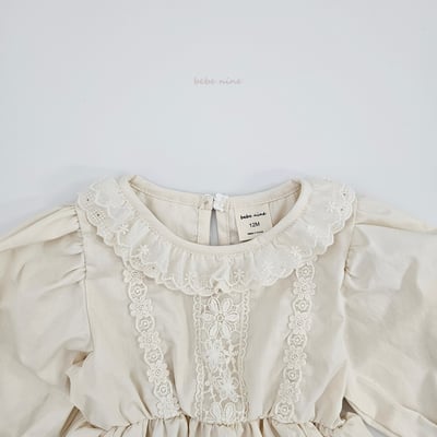 bebe nine11 (65-90) 2色荷葉蕾絲領連身衣15