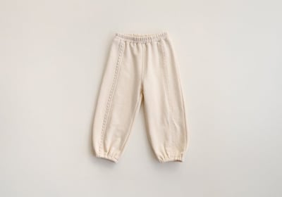 FLO13｜(75-140) 2色蕾絲滾邊休閒縮口褲24