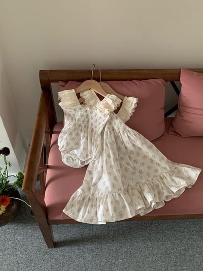 JE35｜(66-130cm) 抓皺碎花包屁衣/洋裝9