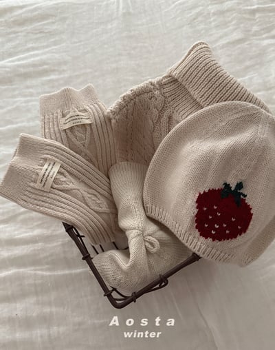 AOSTA19｜(0y-4y) 草莓印花針織帽5