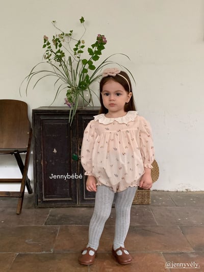 JE550｜(66-120cm) 甜美蕾絲領碎花包屁衣/洋裝9