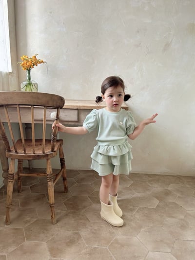 Azalea08｜(85-118cm) 公主袖蛋糕褲套裝4