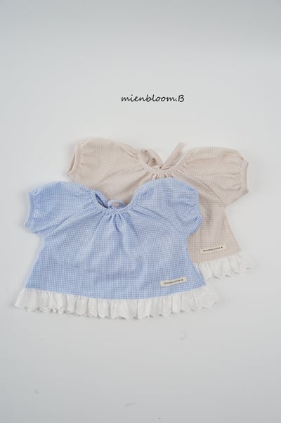 Bloom.b33｜(55cm-118cm) 格紋蕾絲花邊上衣11