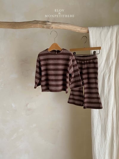 Monpetitbebe12｜(70cm-110cm) 條紋羅紋套裝15