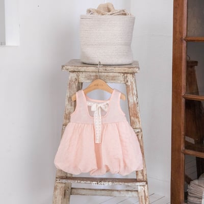M-KIDS09｜(65-115cm) 珍珠蝴蝶結氣球洋裝15
