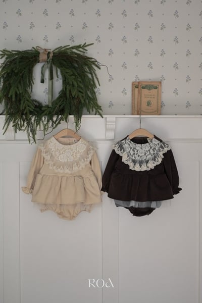 ROA46｜(6m-18m) 2色玫瑰蕾絲薄紗裙包屁衣1