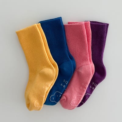 Oottbebe28｜(1y-7y) 	彩虹襪四入組合5